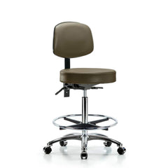 Lab Stool: Vinyl, 25″ Seat Width, 25″ Seat Depth Round Height