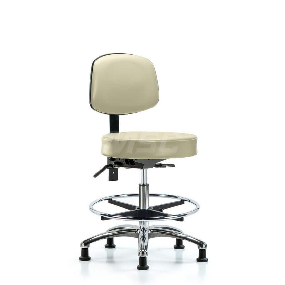 Lab Stool: Vinyl, 25″ Seat Width, 25″ Seat Depth Round Height