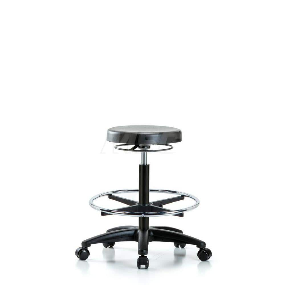 Lab Stool: Polyurethane, 24″ Seat Width, 24″ Seat Depth Round Height