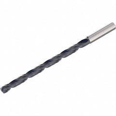 Extra Length Drill Bit: 0.1497″ Dia, 140 °, Solid Carbide TiAlN Finish, Spiral Flute, Straight-Cylindrical Shank, Series SD1112A