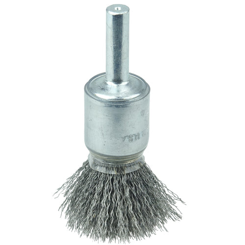 1/2″ Coated Cup Crimped Wire End Brush, .006″ Steel Fill - Caliber Tooling