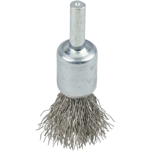 1/2″ Coated Cup Crimped Wire End Brush, .0104″ Stainless Steel Fill - Caliber Tooling