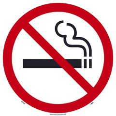 NMC - Adhesive Backed Floor Signs; Message Type: Security & Admittance ; Graphic Type: No Smoking ; Message or Graphic: Graphic Only ; Legend: No Smoking Symbol ; Color: Red; Black; White ; Special Color Properties: No Special Properties - Exact Industrial Supply