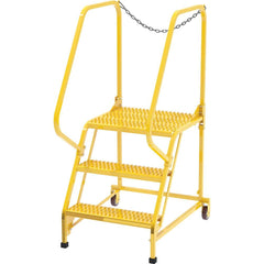 Vestil - Rolling & Wall Mounted Ladders & Platforms; Type: Maintenance Ladder ; Style: Portable Maintenance Ladder ; Number of Steps / Rungs: 3 ; Height (Inch): 60 ; Load Capacity (Lb.): 350.000 ; Base Width (Inch): 29-1/2 - Exact Industrial Supply