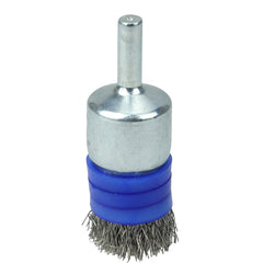 3/4″ Banded Crimped Wire End Brush, .0104″ Stainless Steel Fill - Caliber Tooling