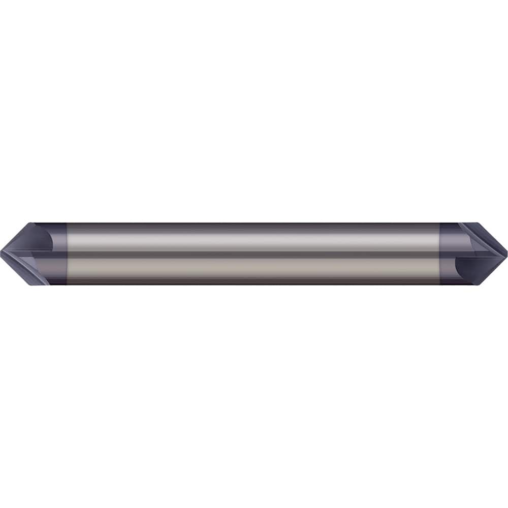 Micro 100 - 1/2" Diam 82°/98° 6-Flute Double End Solid Carbide Chamfer Mill - Exact Industrial Supply