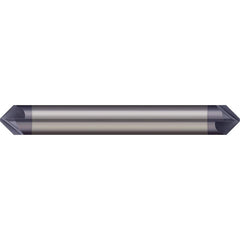 Micro 100 - 1/2" Diam 100°/80° 6-Flute Double End Solid Carbide Chamfer Mill - Exact Industrial Supply