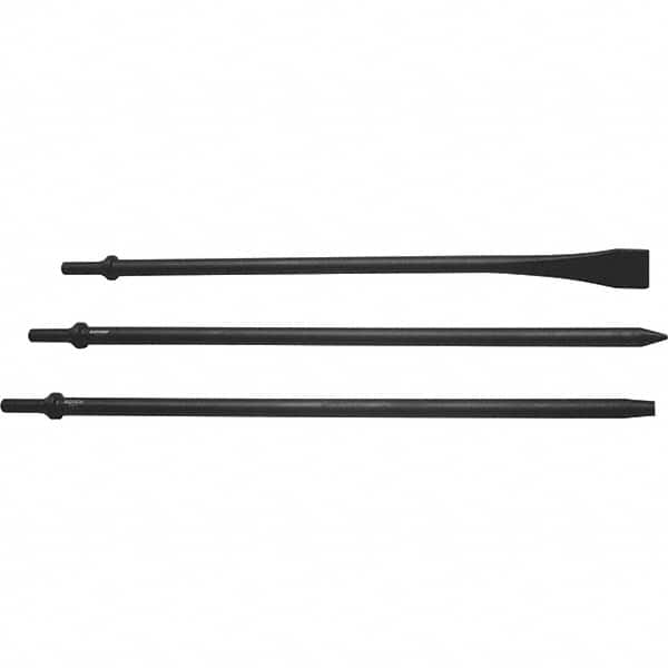 Mayhew - 1-1/8" Head Width, 18" OAL, Long Punch & Scraper Set - Round Drive, Round Shank, Steel - Caliber Tooling