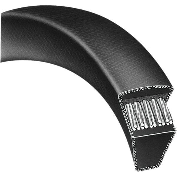 Bando - Section A, 1/2" Wide, 118" Outside Length, Timing Belt - Neoprene Rubber, Black, Variable Speed, No. A116 - Caliber Tooling