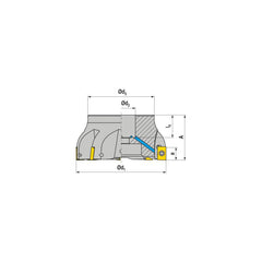 Indexable Square-Shoulder Face Mill:  A241.52.R.05-15,  22.0000″ Arbor Hole Dia, Uses  5,  LD.. 1504.. Inserts,  Through Coolant,  Series  A241-15