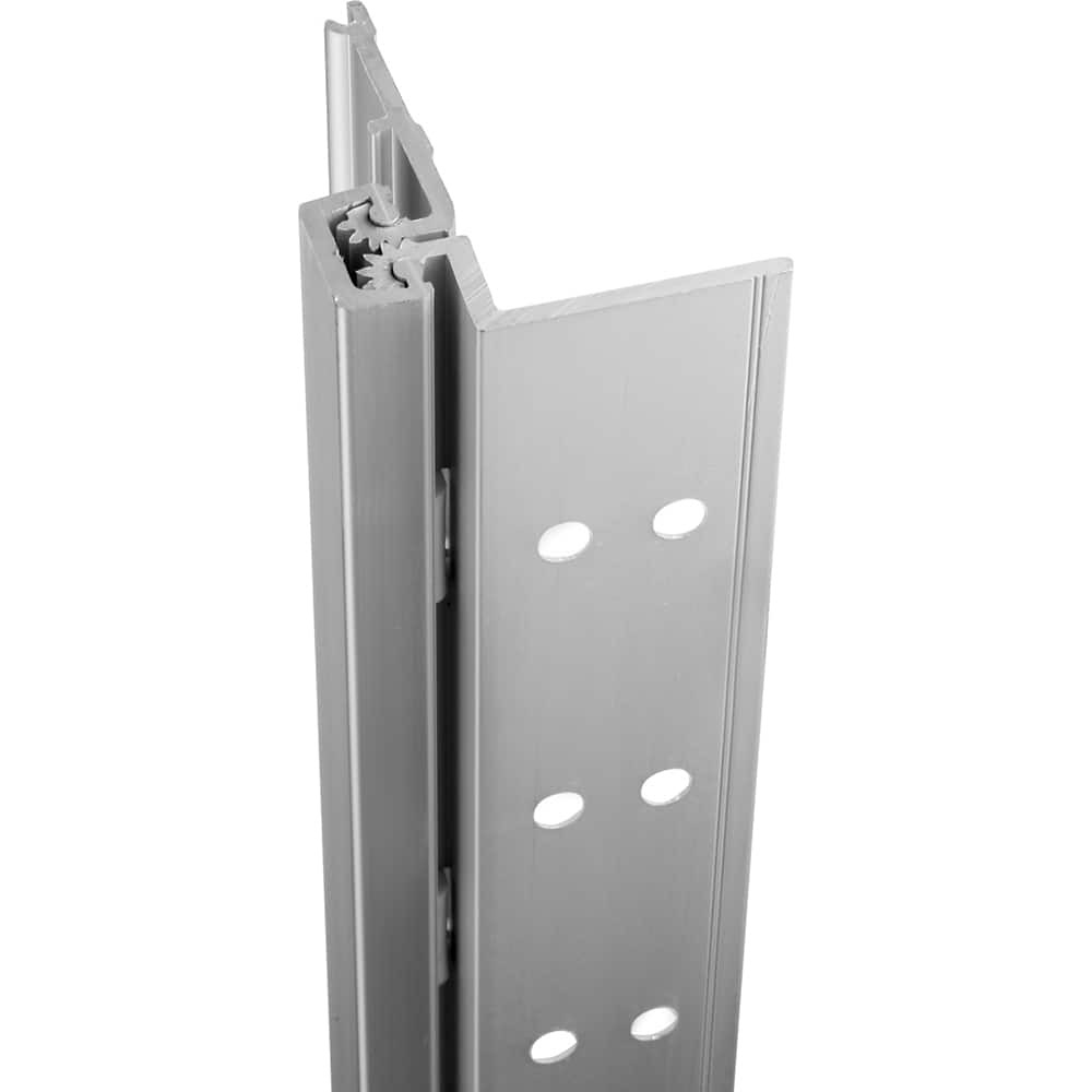 Piano Hinge: Half Surface, 3.5″ Wide, 120″ Long, 0.112″ Thick Aluminum, Clear Anodized Finish