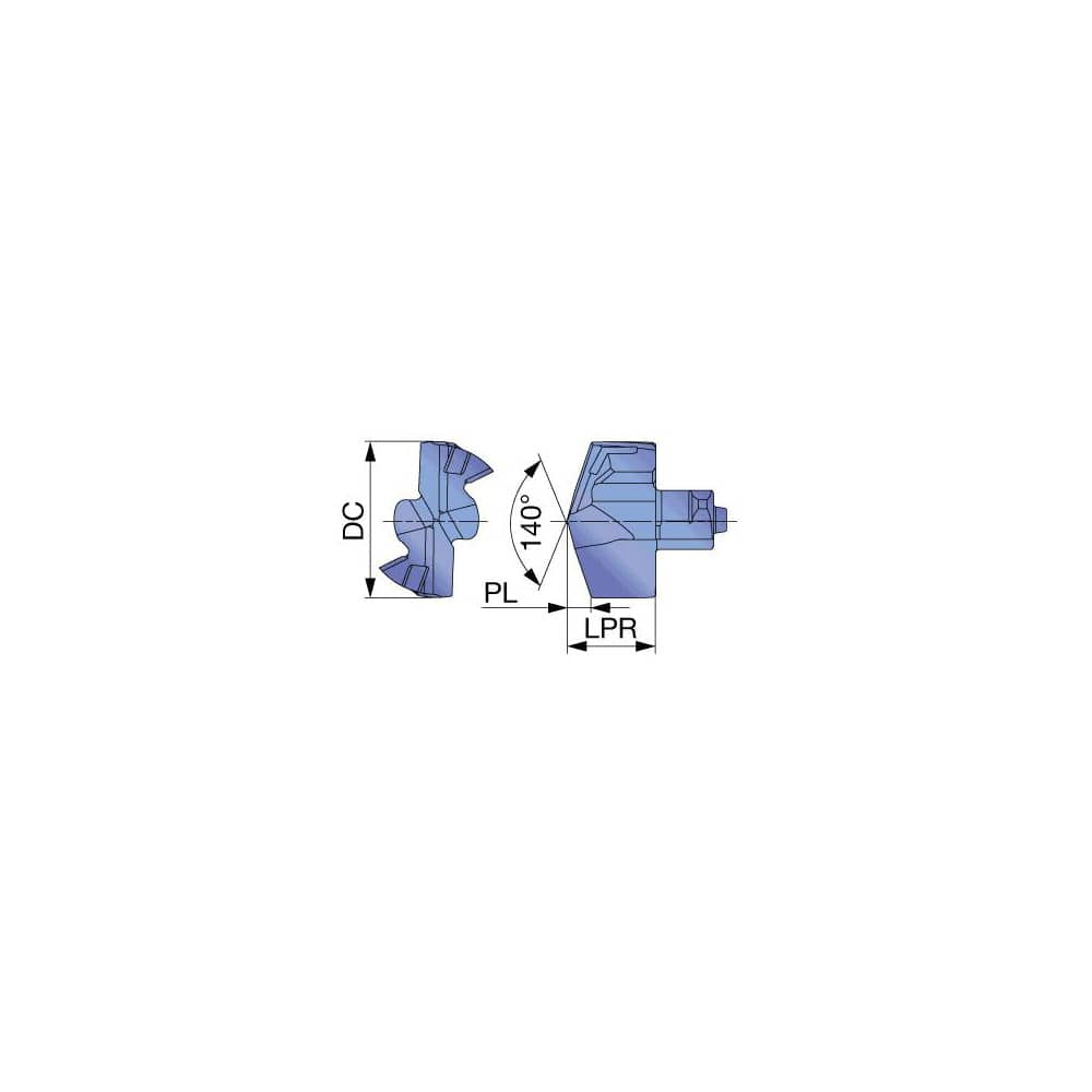 Replaceable Drill Tip:  DMP143 AH9130,  140 &deg N/A TiAlN Finish,  No