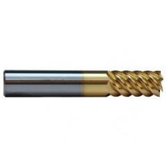 9/16 TuffCut SS 6 Fl High Helix TiN Coated Non-Center Cutting End Mill - Caliber Tooling