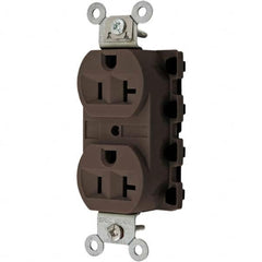 Hubbell Wiring Device-Kellems - 125V 20A NEMA 5-20R Specification Grade Brown Straight Blade Duplex Receptacle - Caliber Tooling