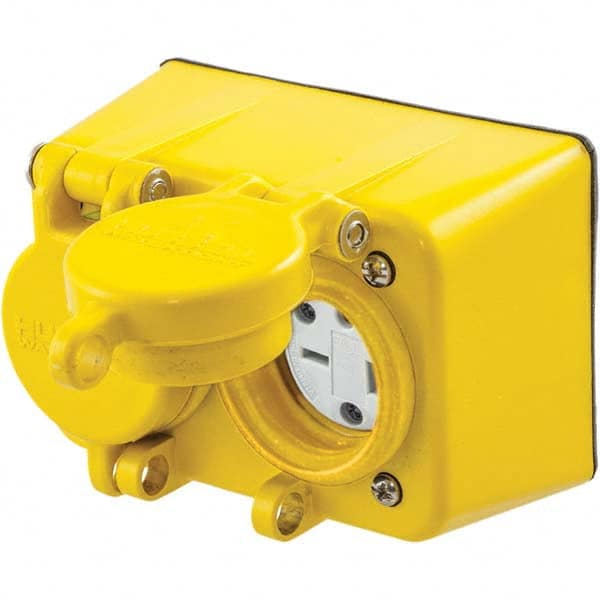 Hubbell Wiring Device-Kellems - 250 VAC 20A NEMA 6-20R Industrial Grade Yellow Straight Blade Duplex Receptacle - Caliber Tooling