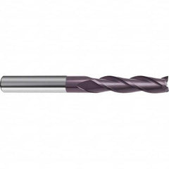 Guhring - 1/2", 2" LOC, 1/2" Shank Diam, 4" OAL, 3 Flute Solid Carbide Square End Mill - Caliber Tooling