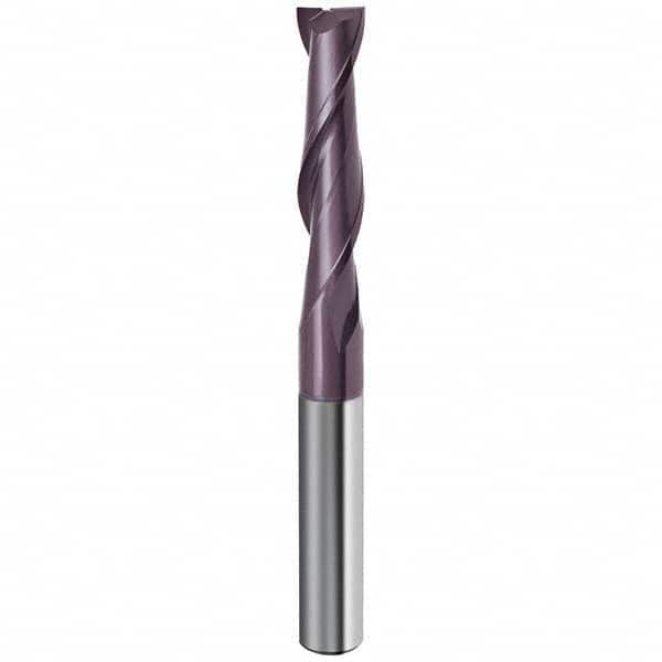 Guhring - 3/16", 3/4" LOC, 3/16" Shank Diam, 2-1/2" OAL, 2 Flute Solid Carbide Square End Mill - Caliber Tooling