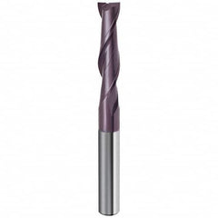 Guhring - 1/2", 2" LOC, 1/2" Shank Diam, 4" OAL, 2 Flute Solid Carbide Square End Mill - Caliber Tooling