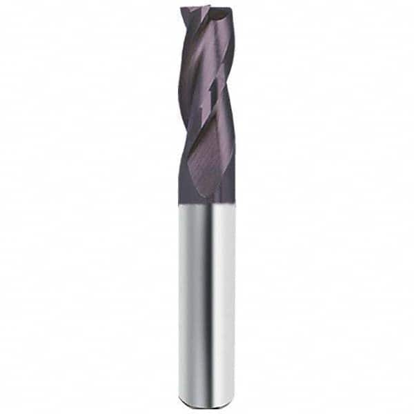 Guhring - 1/8", 3/8" LOC, 1/8" Shank Diam, 1-1/2" OAL, 3 Flute Solid Carbide Square End Mill - Caliber Tooling