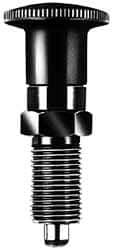 KIPP - 5/8-11, 23mm Thread Length, 8mm Plunger Diam, Lockout Knob Handle Indexing Plunger - Plunger Style D, 26mm Body Length, 74mm OAL, Steel - Caliber Tooling