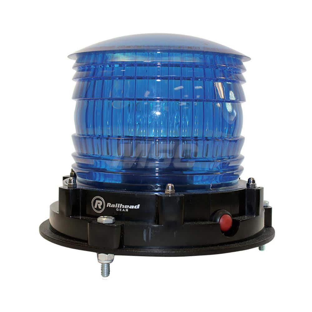 Strobe & Flashing Lights; Light Type: Revolving; Lens Color: Blue; Lamp Type: LED; Mounting Type: Base Mount; Pipe Mount; NEMA Rating: 6P; Voltage: Solar Powered; Recommended Environment: Industrial; Flashes Per Minute: 60