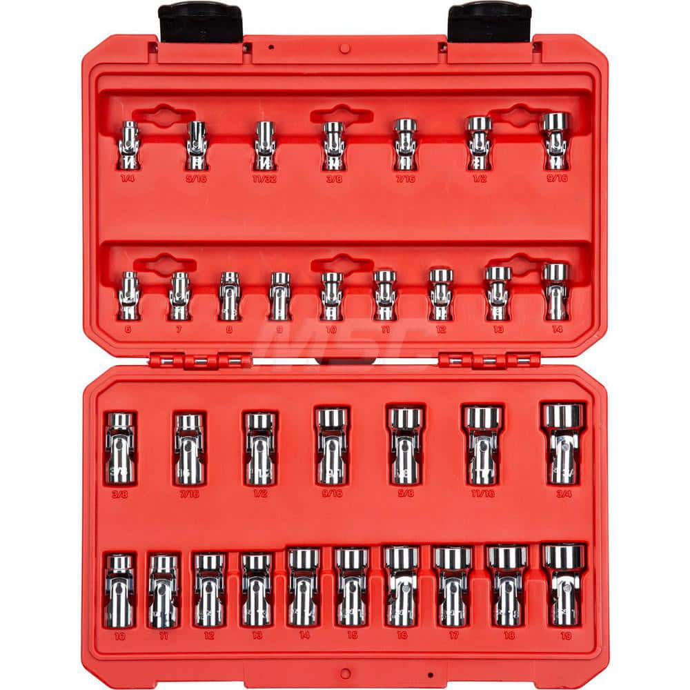 Socket Set: 1/4 to 3/8″ Drive 1/4 to 3/4″ Socket, 6 Point