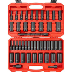 Socket Set: 1/2″ Drive 8 to 32 mm Socket, 6 Point