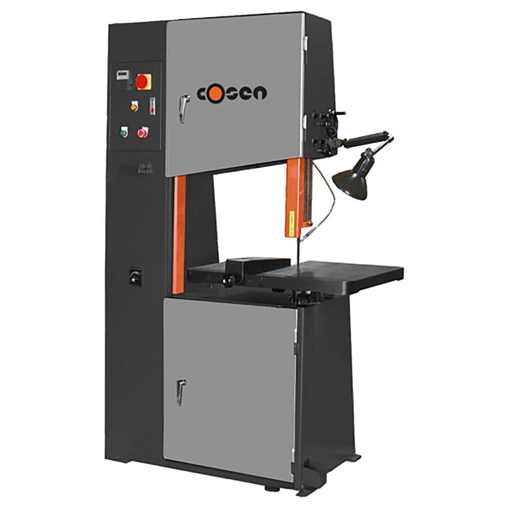 Cosen - Vertical Bandsaws; Drive Type: Variable Frequency ; Throat Capacity (Decimal Inch): 23.5000 ; Height Capacity (Inch): 12 ; Phase: 3 ; Blade Width (Inch): 1/8 to 1 ; Blade Speeds (SFPM): 97 - Exact Industrial Supply