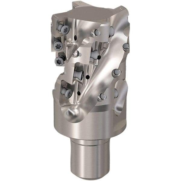 Seco - 1-1/2" Cut Diam, 44mm Max Depth of Cut, 20mm Shank Diam, 55mm OAL, Indexable Square Shoulder Slot Milling End Mill - XO.X12.. Inserts, M20 Modular Connection, 90° Lead Angle, Through Coolant, Series 217.69-12-Helical - Caliber Tooling