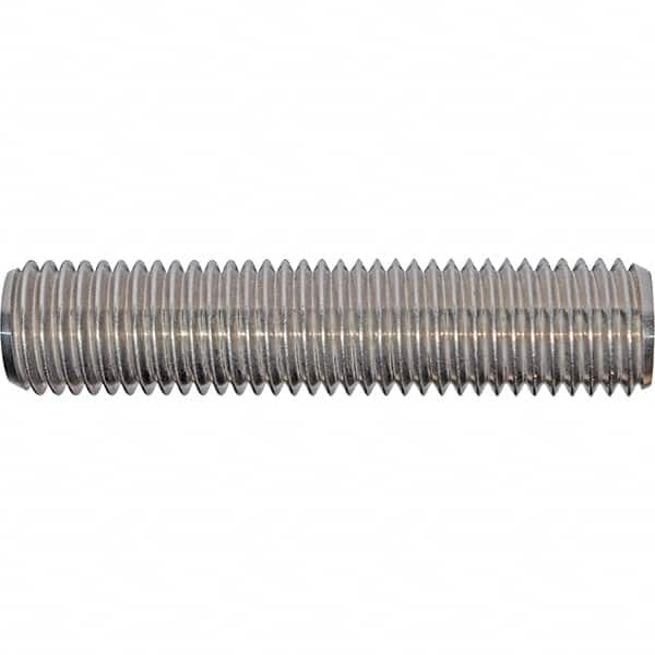 Value Collection - 7/8-9 4-1/2" OAL Fully Threaded Stud - Stainless Steel, Plain Finish, 4-1/2" Equal Thread Length, 4-1/2" Short Thread Length - Caliber Tooling