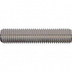 Value Collection - 7/8-9 7" OAL Fully Threaded Stud - Stainless Steel, Plain Finish, 7" Equal Thread Length, 7" Short Thread Length - Caliber Tooling