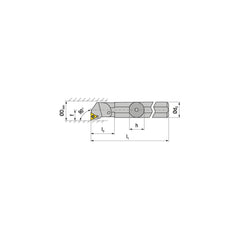 Indexable Boring Bar:  S20U STFCR 3,  90.00&deg N/A Steel 14.0000″ OAL,  Screw Clamping,