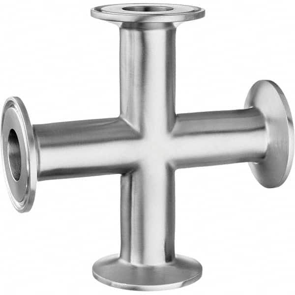 Value Collection - Sanitary Stainless Steel Pipe Fittings Type: Cross Style: Quick-Clamp - Caliber Tooling