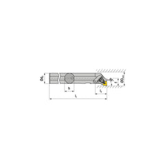 Indexable Boring Bar:  A25R DCLNL 12,  32.00 mm Min Bore,  25.00 mm Shank Dia,  95.00&deg N/A Steel 200.0000″ OAL,  Clamp,