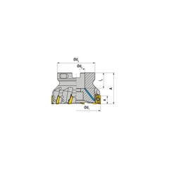 Indexable Square-Shoulder Face Mill:  A211300R1211A100200EF,  3'' Cut Dia,  1.0000″ Arbor Hole Dia,  0.3940″ Max Cutting Depth Uses  12,  XD.T 11T3 Inserts,  Through Coolant,  Series  A211-11