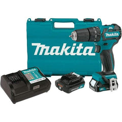 Makita - 12 Volt 3/8" Keyless Chuck Cordless Hammer Drill - 0 to 22,500 BPM, 0 to 1,500 RPM, Reversible - Caliber Tooling