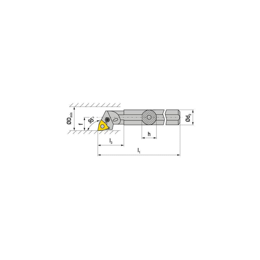 Indexable Boring Bar:  A32S PWLNR 06,  40.00 mm Min Bore,  32.00 mm Shank Dia,  95.00&deg N/A Steel 250.0000″ OAL,  Lever Clamp,