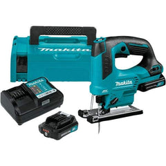 Makita - 12 Volt, 3,000 SPM, 7/8" Stroke Length, Lithium-Ion Cordless Jigsaw - 90° Cutting Angle, Series 12V MAX Battery Included - Caliber Tooling