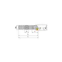 Indexable Boring Bar:  A16M SSKCL 09,  20.00 mm Min Bore,  16.00 mm Shank Dia,  75.00&deg N/A Steel 152.4000″ OAL,  Screw Clamping,