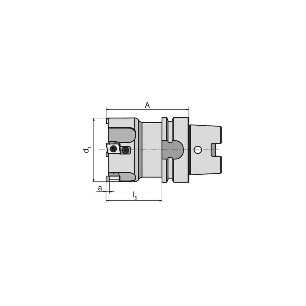 Indexable Square-Shoulder End Mill:  MHPC.100.R.1212H63A90,  Taper Shank Uses  12,  Normal Pressure,  90.00 mm OAL