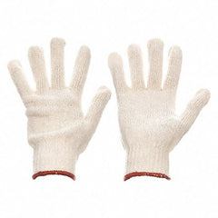 Size Medium-EcoKnit - white ambidextrous knit glove - knit wrist - 80% polyester / 20% cotton - Caliber Tooling