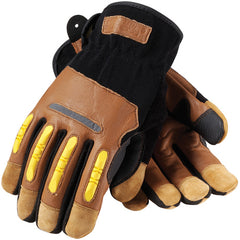 ‎120-4200/S All Purp Work Gloves - Maximum Safety - Reinforced Goatskin Leather Palm - TPR on Fingers - Exact Industrial Supply