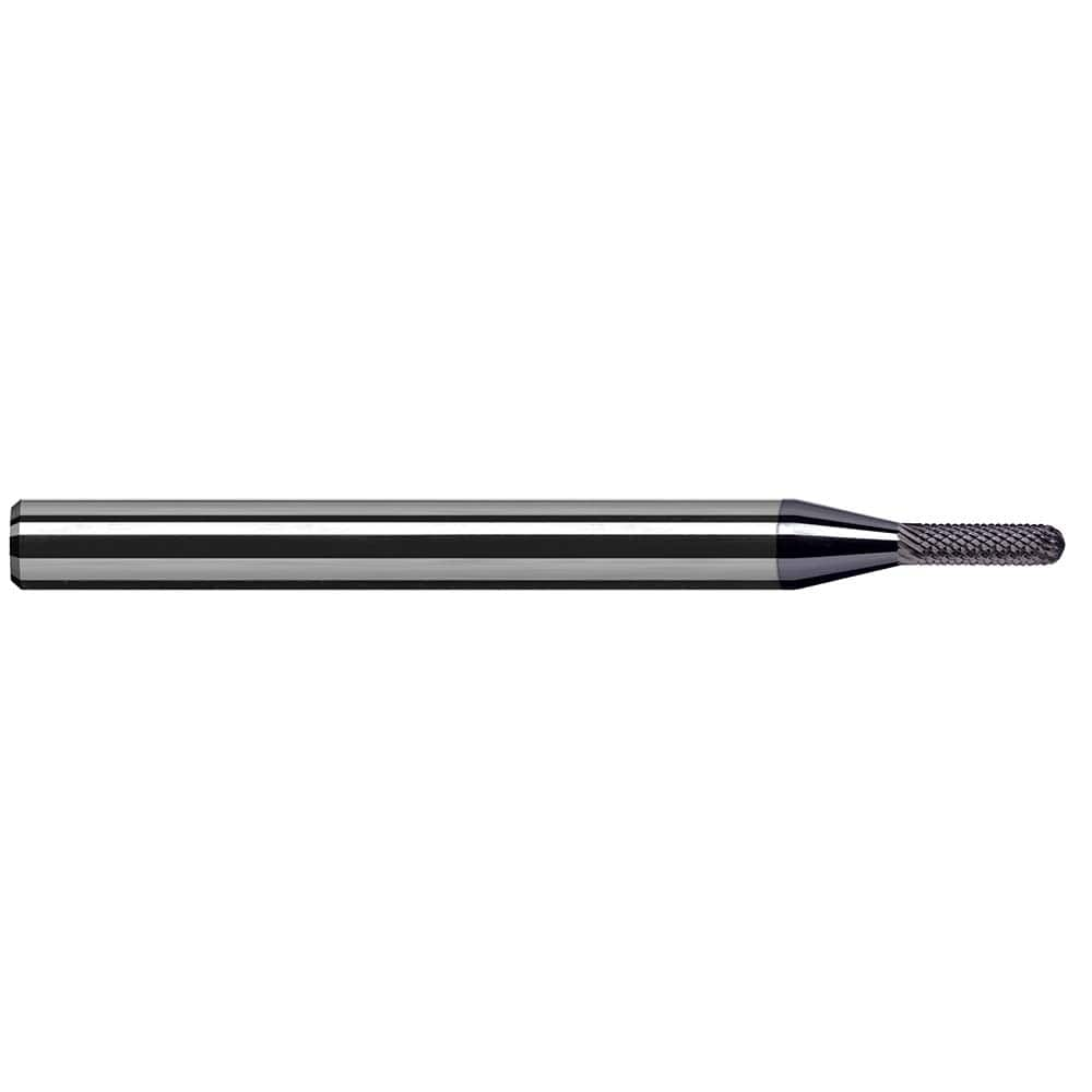 Harvey Tool - 1/4" Cut Diam, 1/4" Shank Diam, Solid Carbide Double Cut Ball Burr - Exact Industrial Supply