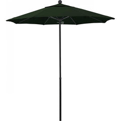 California Umbrella - Patio Umbrellas; Umbrella Diameter (Inch): 90 ; Height (Feet): 7.750 ; Fabric Color: Hunter Green ; Base Included: No ; Frame Material: Fiberglass-reinforced Nylon ; Frame Color: Black - Exact Industrial Supply