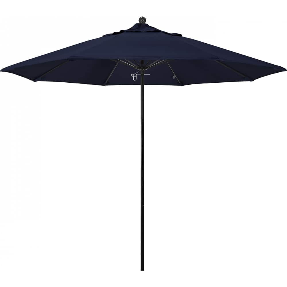 California Umbrella - Patio Umbrellas; Umbrella Diameter (Inch): 108 ; Height (Feet): 8.750 ; Fabric Color: Pacifica Navy ; Base Included: No ; Frame Material: Fiberglass-reinforced Nylon ; Frame Color: Black - Exact Industrial Supply