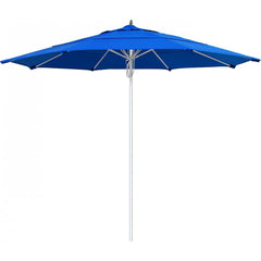 California Umbrella - Patio Umbrellas; Umbrella Diameter (Inch): 132 ; Height (Feet): 8.666 ; Fabric Color: Pacific Blue ; Base Included: No ; Frame Material: Aluminum ; Frame Color: Silver - Exact Industrial Supply