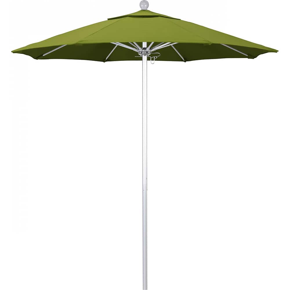 California Umbrella - Patio Umbrellas; Umbrella Diameter (Inch): 90 ; Height (Feet): 8.000 ; Fabric Color: Kiwi ; Base Included: No ; Frame Material: Aluminum ; Frame Color: Silver - Exact Industrial Supply