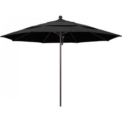 California Umbrella - Patio Umbrellas; Umbrella Diameter (Inch): 132 ; Height (Feet): 8.916 ; Fabric Color: Black ; Base Included: No ; Frame Material: Aluminum ; Frame Color: Bronze - Exact Industrial Supply