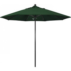 California Umbrella - Patio Umbrellas; Umbrella Diameter (Inch): 108 ; Height (Feet): 8.750 ; Fabric Color: Hunter Green ; Base Included: No ; Frame Material: Fiberglass-reinforced Nylon ; Frame Color: Black - Exact Industrial Supply