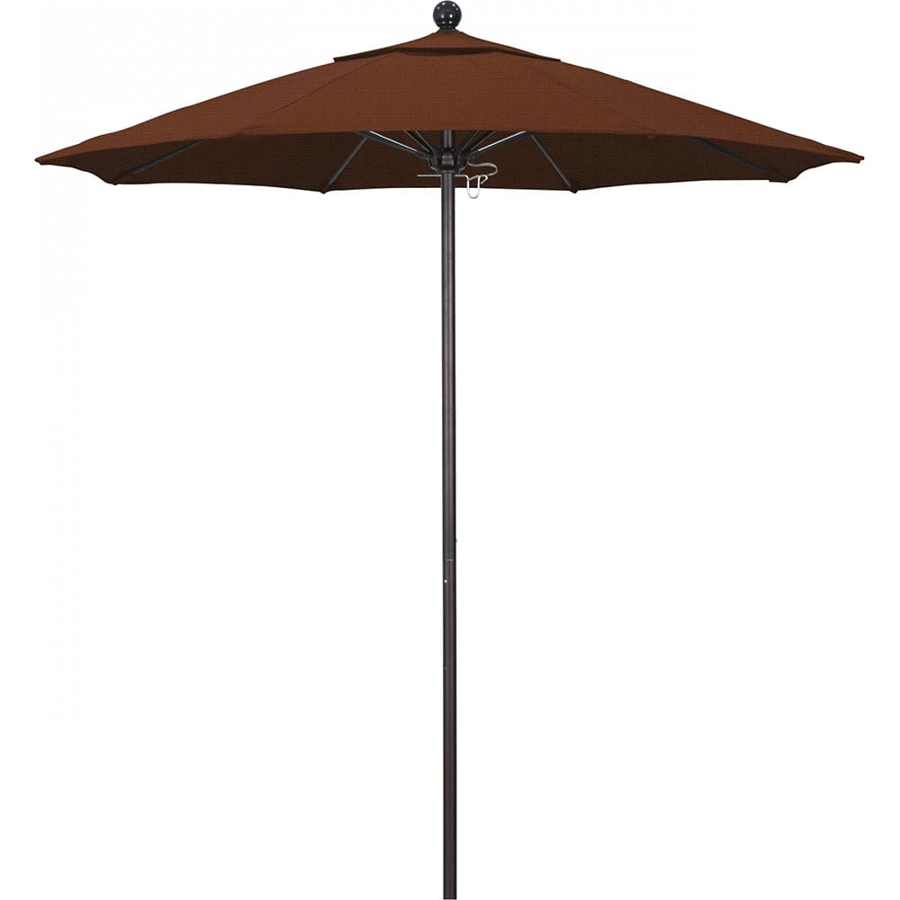 California Umbrella - Patio Umbrellas; Umbrella Diameter (Inch): 90 ; Height (Feet): 8.000 ; Fabric Color: Terracotta ; Base Included: No ; Frame Material: Aluminum ; Frame Color: Bronze - Exact Industrial Supply